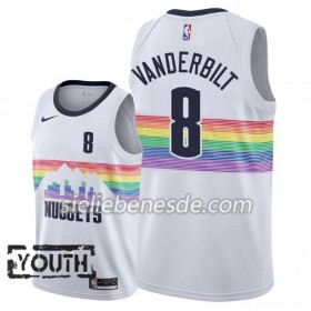 Kinder NBA Denver Nuggets Trikot Jarred Vanderbilt 8 2018-19 Nike City Edition Weiß Swingman